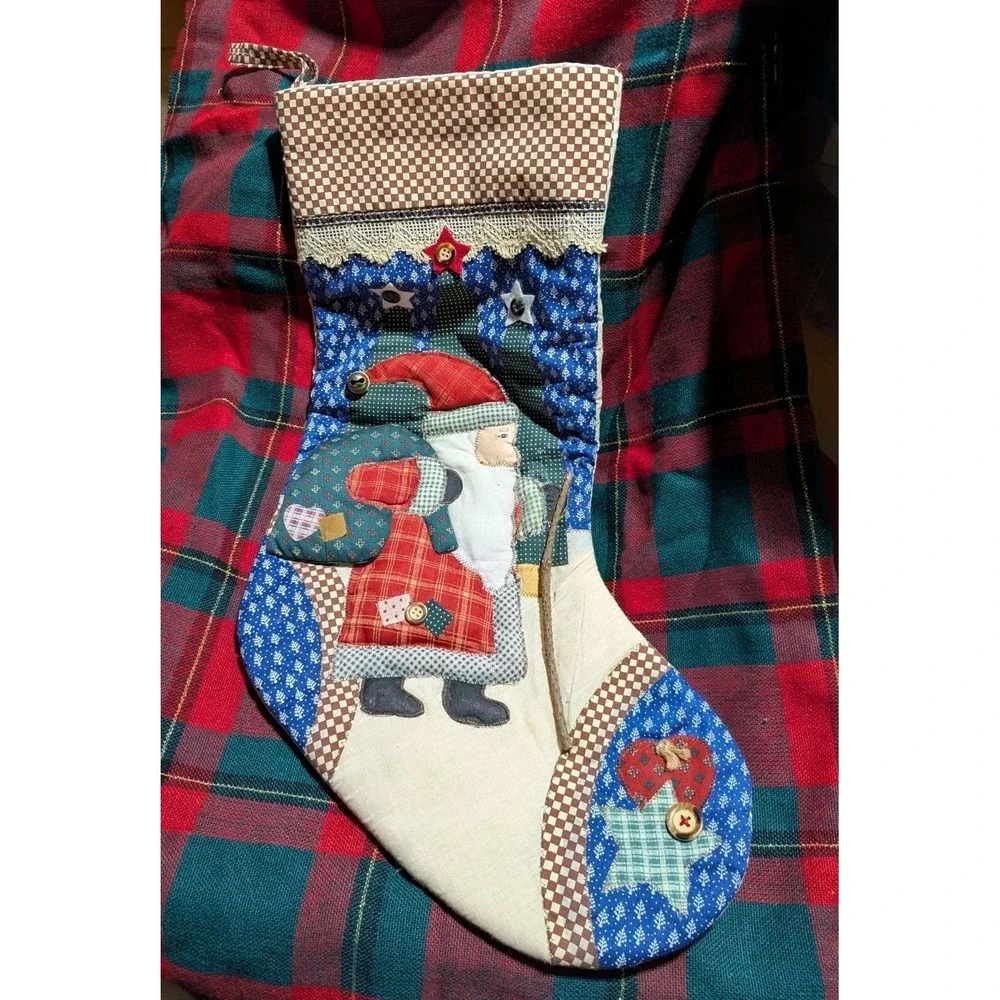 CHRISTMAS STOCKING Quilted‎ SANTA